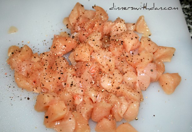 Seasoning the Chicken for James' Junk Salad